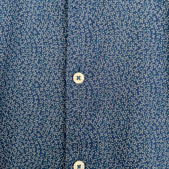 Mexx Cotton Button Down Short Sleeve Shirt Blue Medium - Picture 2 of 6